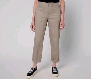 Logo Lori Goldstein Size 14 Roasted Cashew Straight Leg Ankle Jean A683884 NWOT
